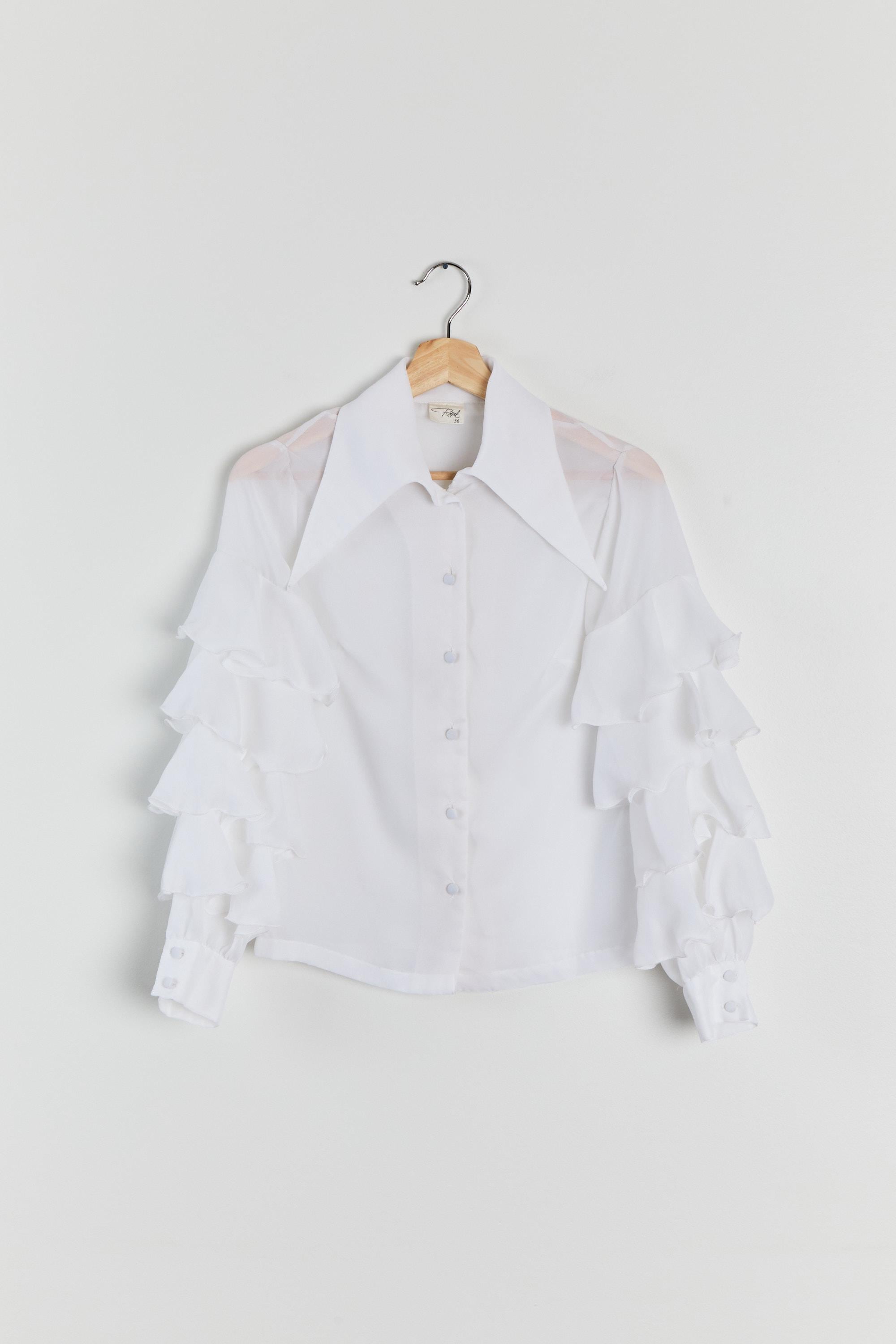 Vintage White Sheer Shirt - Etsy