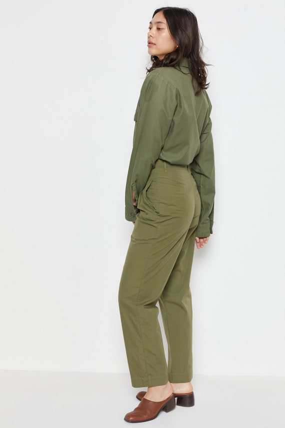 80s Army Green Pleated Trousers M - image 4