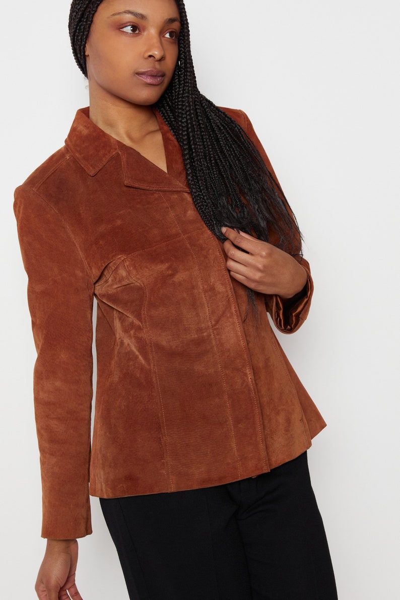 80s Whiskey Structured Suede Jacket S image 10