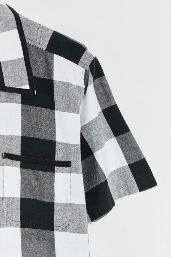 00s B&W Check Button Down Top XL - image 5