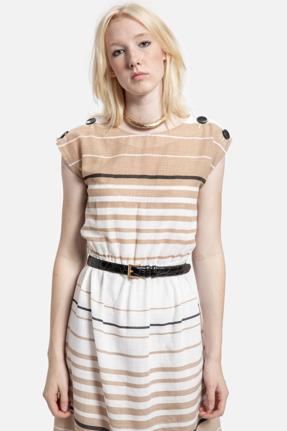 70s Striped Woven Dress S - image 2