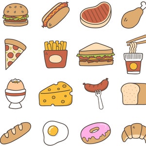 Fastfood Clipart Junk Food Clipart Food Clip Art Hamburger - Etsy