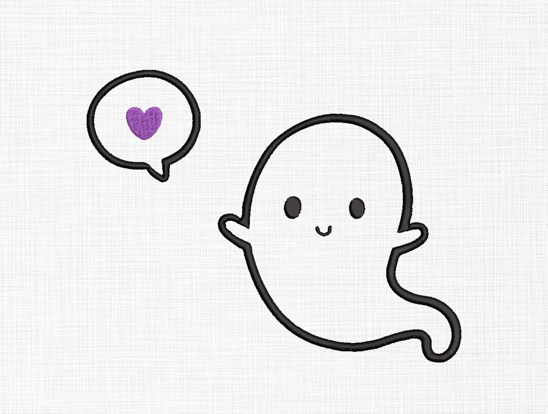 Cute Ghost Embroidery Design Cute Mini Ghost Embroidery Etsy