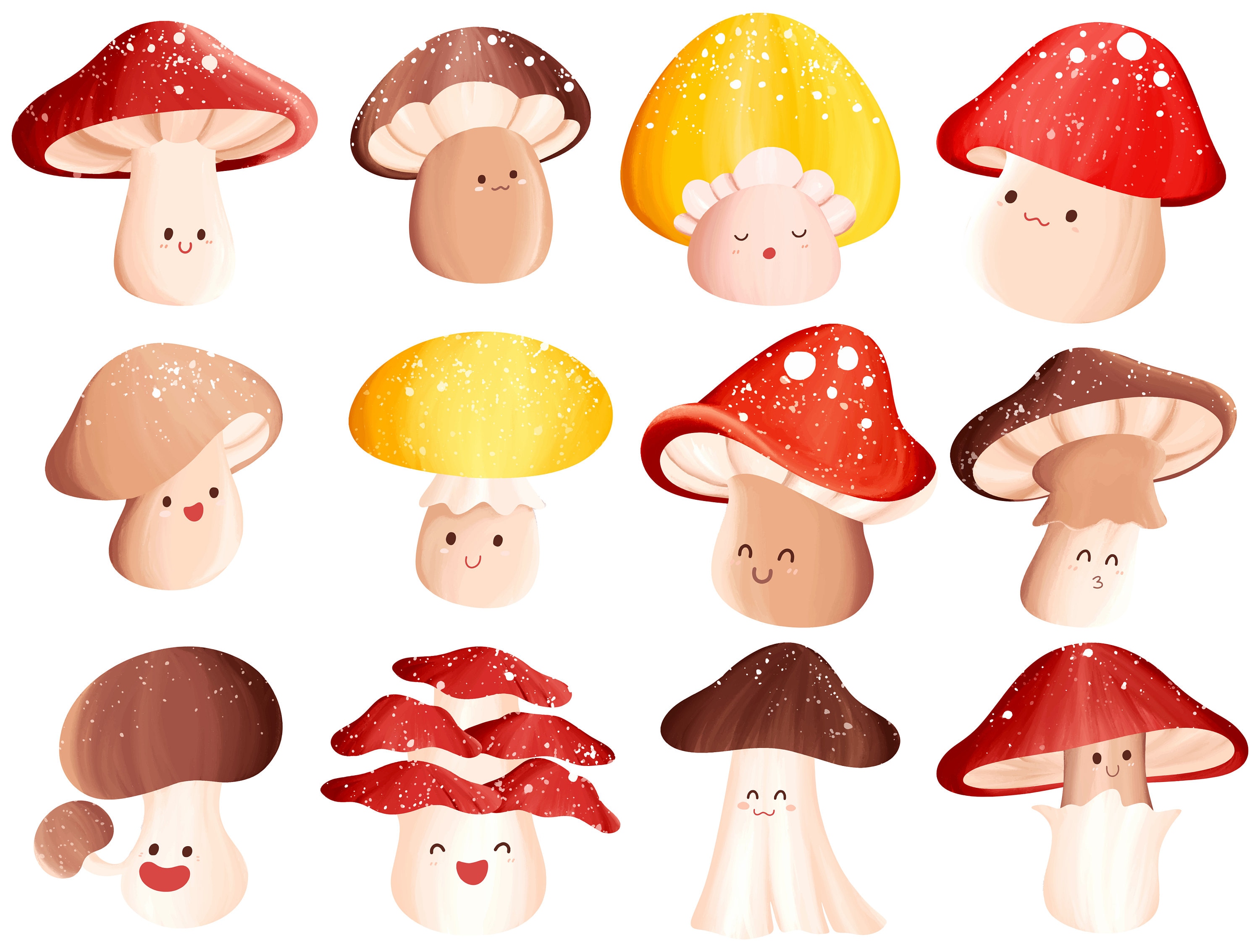 Niedliche Pilz Clipart Zauberpilz pngDateien glückliche Etsy Schweiz