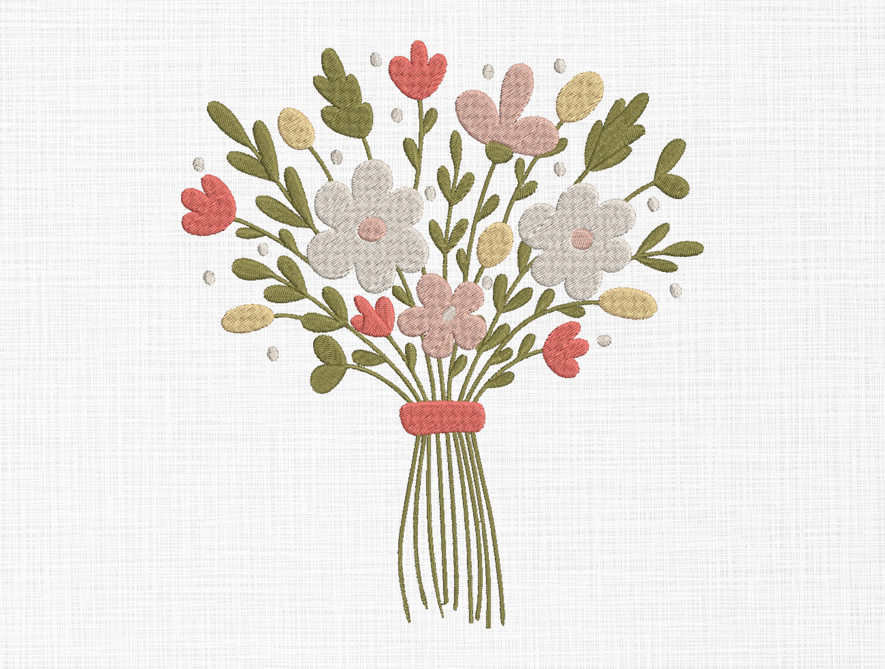 FLOWER Bouquet Pattern C for Beginners. 6 in 1. Daisy, Rose, Tulip