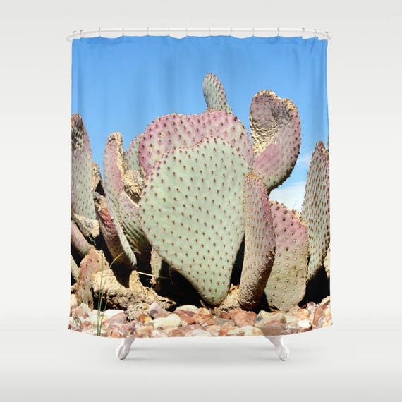 Southwest Bathroom Decor Cactus Shower Curtain Desert Home Etsy