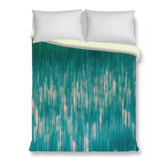 Duvet Cover Turquoise Peach Abstract Art Duvet Cover Set King Etsy