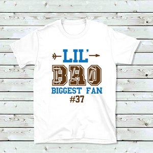 Little Bro Biggest Fan Football Shirt, Personalized Football Shirts, Football Brother Shirts, Family Football Shirt, Football Game Day