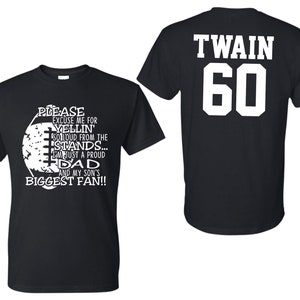 Proud Dad and My Son&#39;s Biggest Fan, Custom Football Dad Shirt, Personalized High School Football Shirt, Senior Football Shirt
