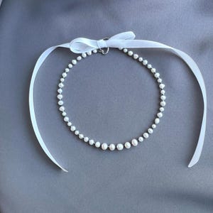 タナカダイスケ pearl ribbon chain necklace タナカダイスケ
