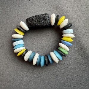 Handmade Multicolor Ashanti & Lava Bead  Bracelet, Chunky  Recycled Glass Bracelet, Statement Gift  For Her, Colorful  African Tribal Gift