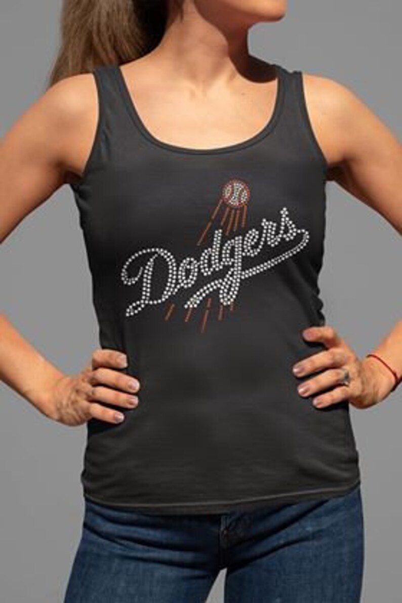 Dodger Rhinestone Shirt Los Angeles Dodger Tank Dodger Etsy