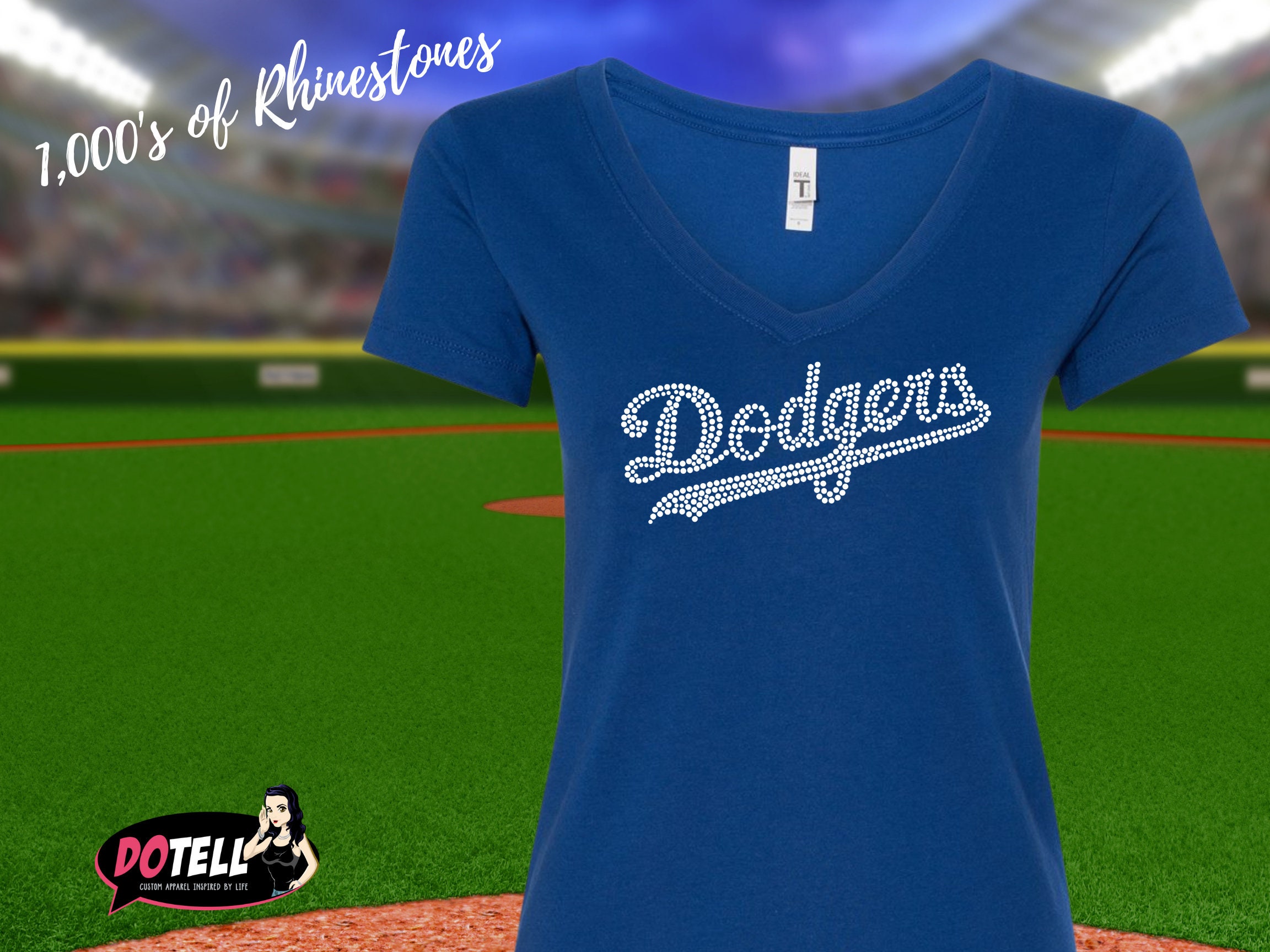 LA Dodgers Shirt Los Angeles Dodger Rhinestone Shirt Dodger Etsy
