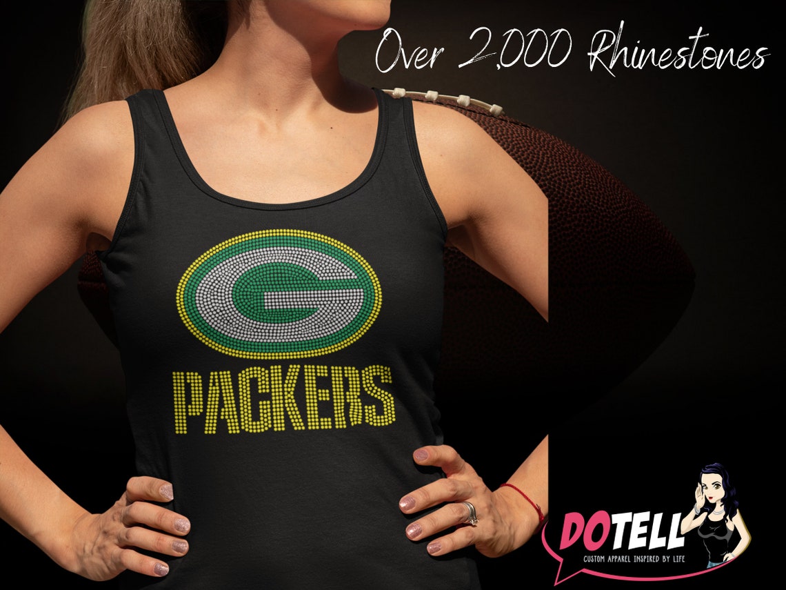 Green Bay Packers Rhinestone Shirt Green Bay Packers Shirt | Etsy