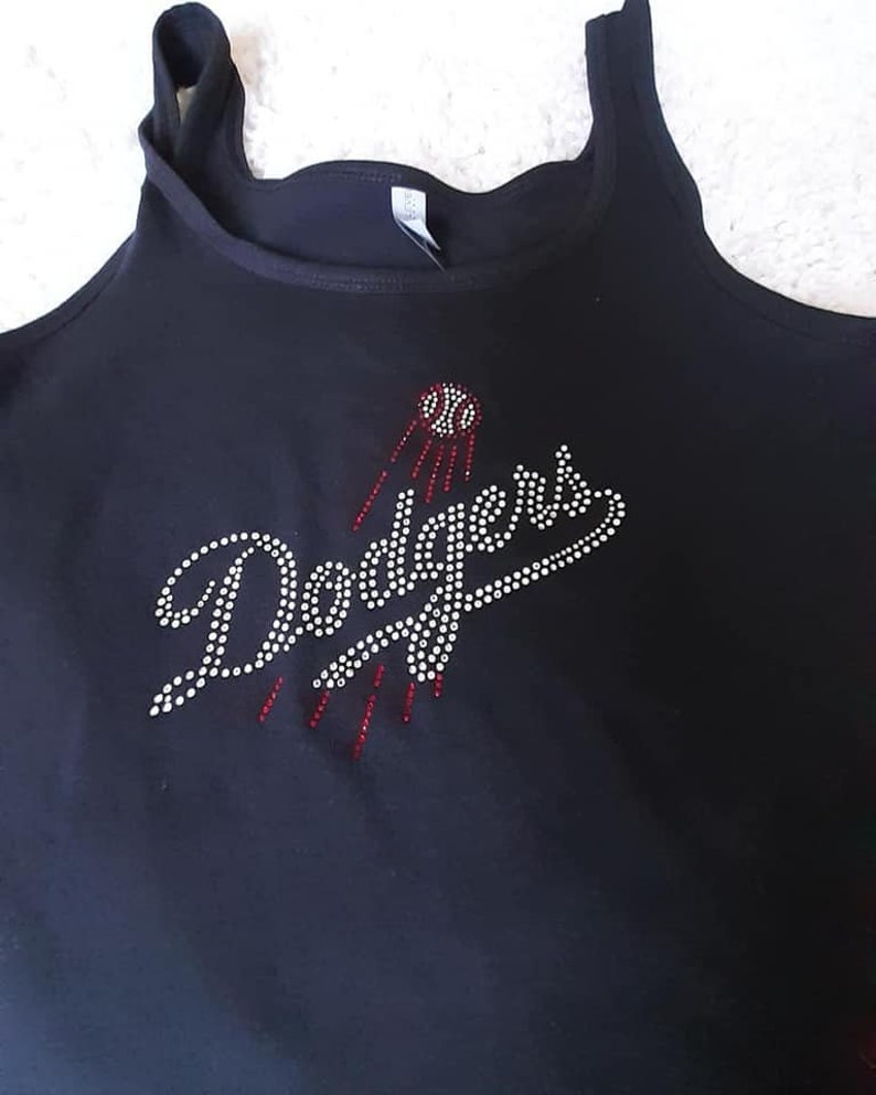 Dodger Rhinestone Shirt Los Angeles Dodger Tank Dodger Etsy