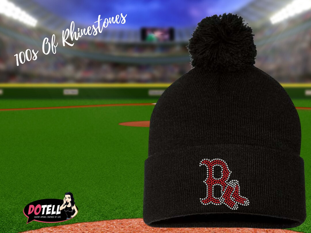 Boston Red Sox Beanie in Rhinestones Red Sox Beanie Red Sox Etsy