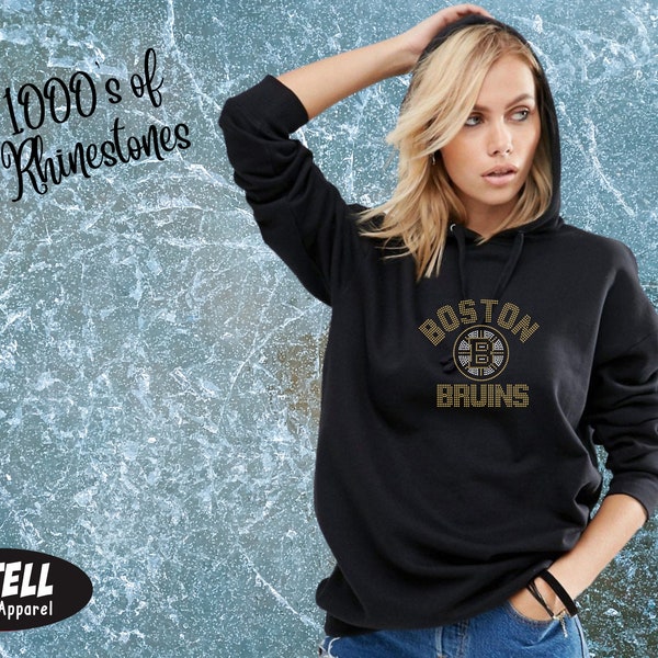 Boston Bruins Rhinestone Hoodie , Boston Bruins Sweatshirt , Bruins Bling Shirt, Bruins Women's Hoodie