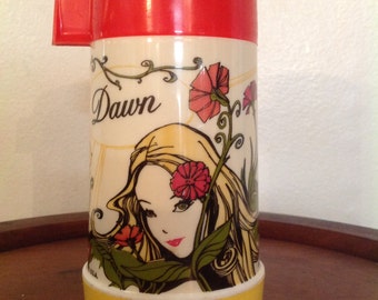 1970 Dawn Thermos by Aladdin / vintage Dawn thermos, vintage Aladdin thermos, 1970's Dawn thermos