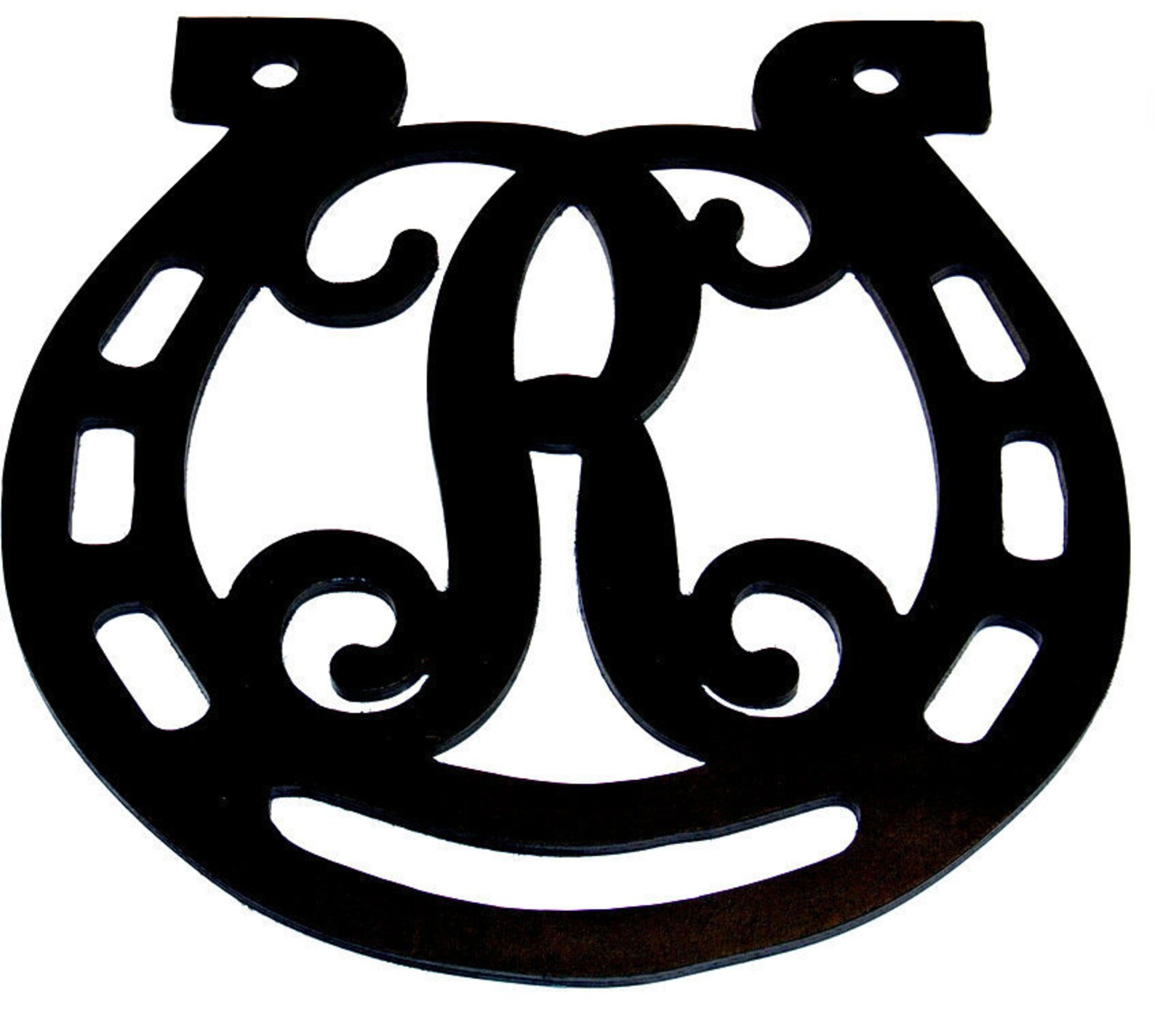 Horseshoe Monogram Sign Wooden Horseshoe Sign Monogrammed Etsy