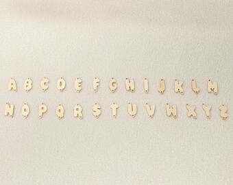 Bubble Letter Connectors • 14k Gold Filled, 14k Rose Gold Filled, or Sterling Silver C3C Initial Connector • Permanent Jewelry Connectors