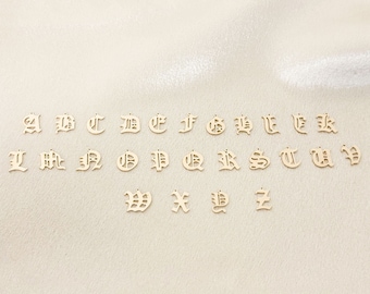 Gothic Letter Charms • 14k Gold Filled or Sterling Silver Initial Charms • C1 Gold Initial Letters • Old English Letter Charm