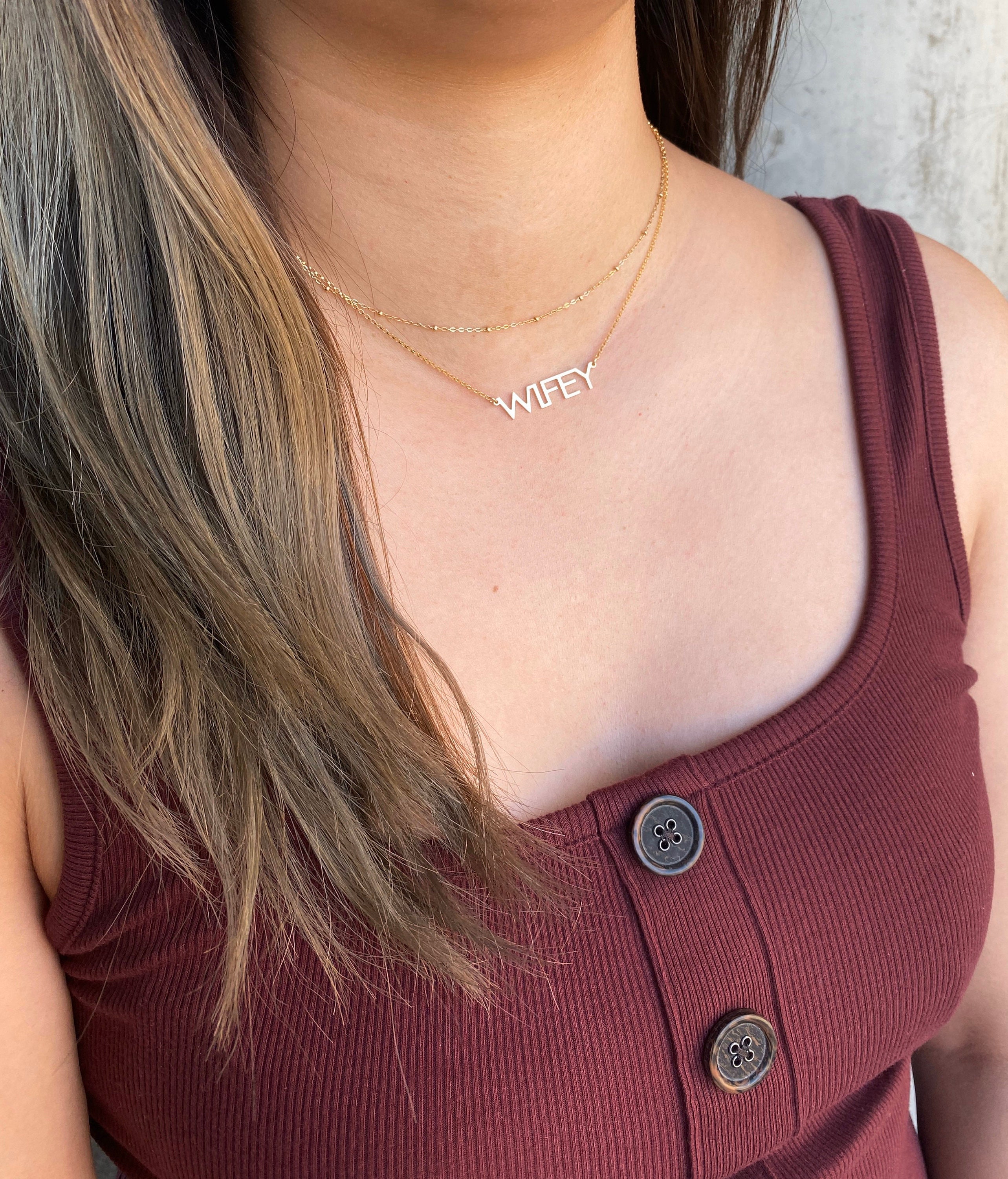 WIFEY Necklace // 14k Gold or Sterling Silver or 14k Gold Filled Necklace