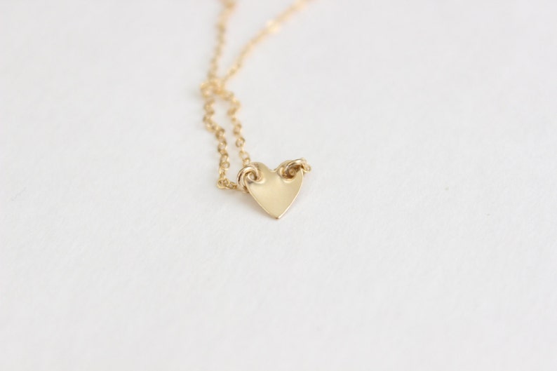 Tiny Heart Necklace // 14k Gold Filled or Sterling Silver | Etsy
