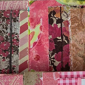 50 pc Scrap Paper Packs. Choose Pink, Black or Brown, Junk Journal Background Patterned Paper, Collage Paper Kit