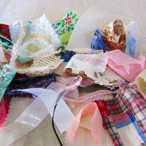 Slow Stitch Fabric Crumbs, Fabric Confetti, Textile Art Supply