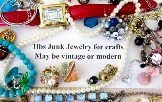 Crafting Jewelry Grab Bag, Broken Jewelry Lot, 1 LB Bag