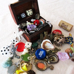 Crow Confetti Grab Bag, Lucky Scoop Trinkets, Tell a story Mystery Bag, Junk Drawer finds