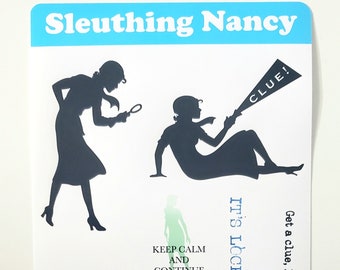 Mini Nancy Drew Inspired Sticker Sheet| For Planner Theme Party Favor Birthday Book Club