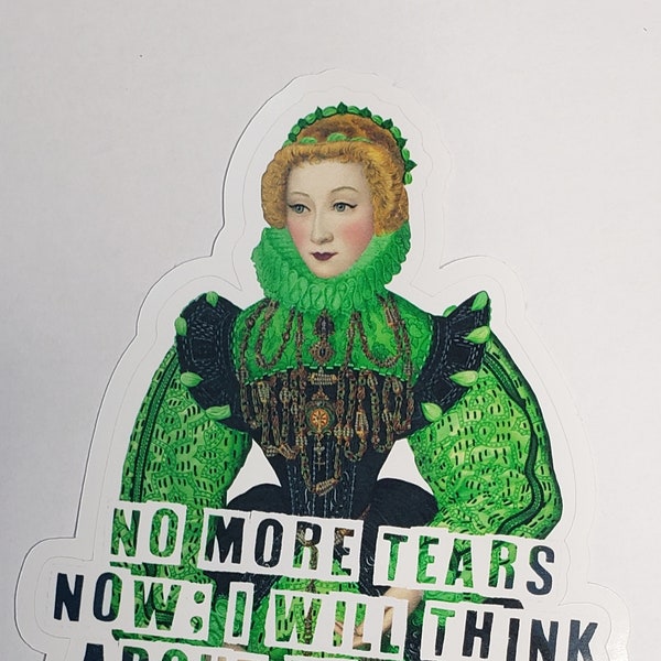 Green Mary Sticker| Handmade Die cut bookmark, reader, romance, fantasy, Mary queen of scots, bookish gifts, magnet bookmark