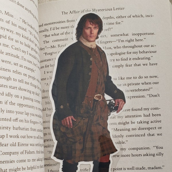 2" x 6.5" Scottish Highland Pocket Jamie Bookmark | Outlander Inspired Bookmark Printed Handcut Book Boyfriend McKenzie Sassenach Party Gift