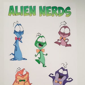 Alien Nerds Sticker Sheet| Outer Space Jam Inspired aliens ETs UFO basketball nerd luck loonytunes planner notebook birthday party favors