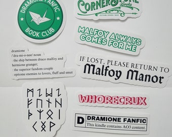 Dramione Kindle Mini Sticker Pack | AO3 Fanfiction | Planner | Bullet Journal | Scrapbooking | Draco Hermione  | Book club Party Favor