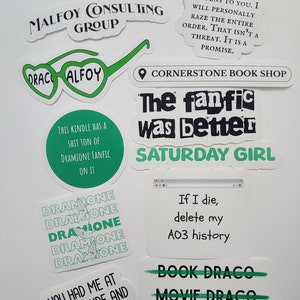 Dramione Kindle Mini Sticker Pack V2 | AO3 Fanfiction | Planner | Bullet Journal | Scrapbooking | Draco Hermione  | Book club Party Favor