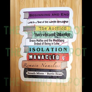 Dramione Book Stack Sticker | Potter AO3 Fanfiction | For Kindle E-Reader Planner Bullet Journal Laptop image 2
