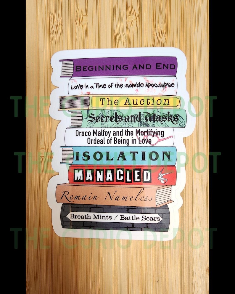 Dramione Book Stack Sticker | Potter AO3 Fanfiction | For Kindle E-Reader Planner Bullet Journal Laptop image 2