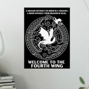 DIGITAL Welcome to the Fourth Wing Print| Home Decor | Poster | Birthday Gift| Custom Digital Download | Rebecca Yarros | Dragon Quadrant