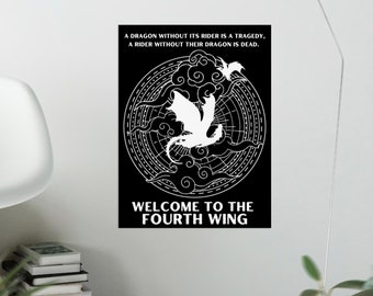 DIGITAL Welcome to the Fourth Wing Print| Home Decor | Poster | Birthday Gift| Custom Digital Download | Rebecca Yarros | Dragon Quadrant