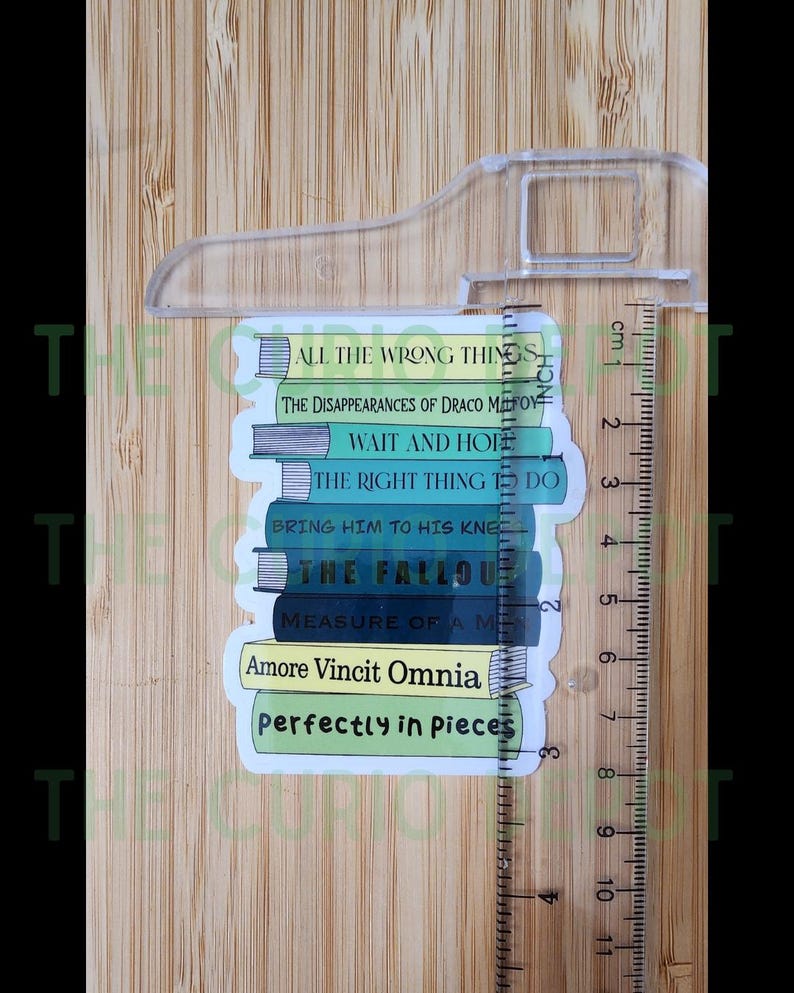 Dramione Book Stack V2 Sticker | Potter | AO3 Fanfiction| Kindle Waterbottle | Planner | Bullet Journal | Laptop sticker | Draco Hermione image 2