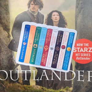 Time Travel Bookstack Sticker| Inspired DIY Printed Handcut Custom Jamie Claire Fraser McKenzie scotland, outlander