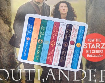 Time Travel Bookstack Sticker| Inspired DIY Printed Handcut Custom Jamie Claire Fraser McKenzie scotland, outlander