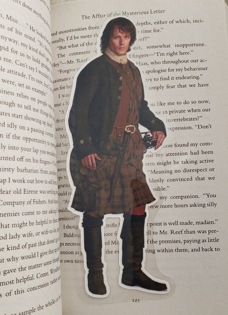 2 x 6.5 Scottish Highland Pocket Jamie Bookmark Outlander Inspired Bookmark Printed Handcut Book Boyfriend McKenzie Sassenach Party Gift image 1