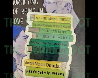 Dramione Book Stack V2 Sticker | Potter | AO3 Fanfiction| Kindle Waterbottle | Planner | Bullet Journal | Laptop sticker | Draco Hermione