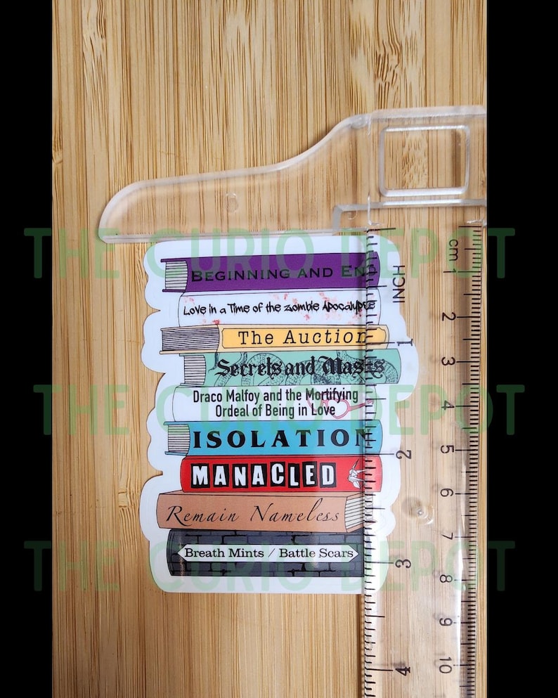 Dramione Book Stack Sticker | Potter AO3 Fanfiction | For Kindle E-Reader Planner Bullet Journal Laptop image 3
