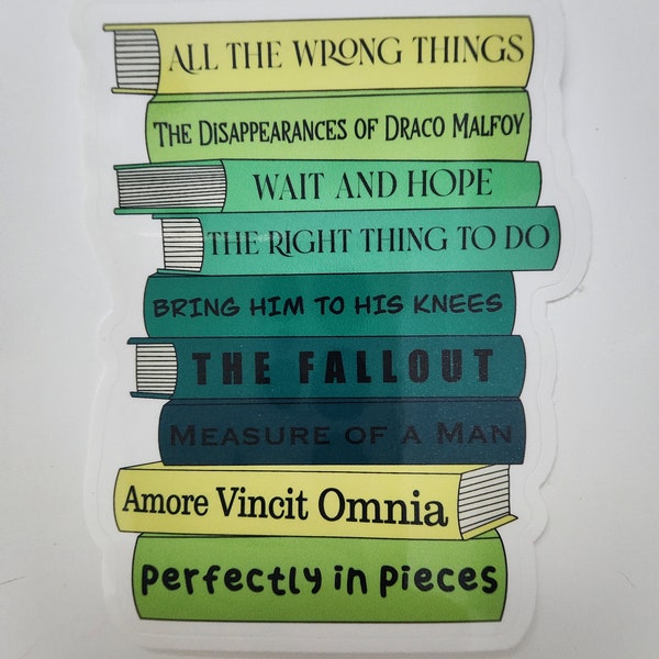 Dramione Book Stack V2 Sticker | Potter | AO3 Fanfiction| Kindle Waterbottle | Planner | Bullet Journal | Laptop sticker | Draco Hermione