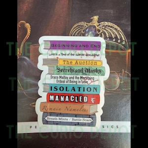 Dramione Book Stack Sticker | Potter AO3 Fanfiction | For Kindle E-Reader Planner Bullet Journal Laptop image 1