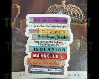 Dramione Book Stack Sticker | Potter AO3 Fanfiction | For Kindle E-Reader Planner Bullet Journal Laptop